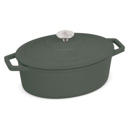 Berlinger Haus Pecsenye / Kacsasütő 30 cm ovális öntöttvas Matte Green Collection BH/6545