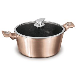 Berlinger Haus Lábas fedővel 30 cm márvány bevonat Rose Gold Collection BH/6194