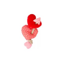 Flamingo játék - Lieve plüss szívek kötéllel 1 db