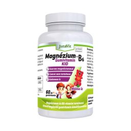 JutaVit Magnézium + B6 Gumivitamin KID málna ízű gumivitamin 60x