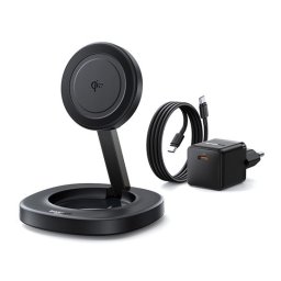 Baseus EnerFill FF11 vezeték nélküli töltő 15W, Qi Wireless, fekete + 20W hálózati gyorstöltő + USB-C, 1m kábel