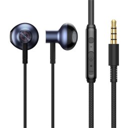 Baseus Encok H19 jack 3.5mm vezetékes mikrofonos fülhallgató, fekete