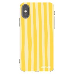 Átlátszó szilikon tok az alábbi mobiltelefonokra Apple iPhone X/XS - Lines lemon
