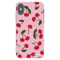 Átlátszó szilikon tok az alábbi mobiltelefonokra Apple iPhone X/XS - Cherry