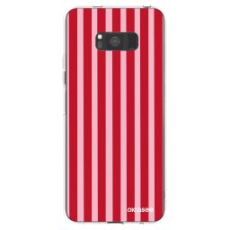 Átlátszó szilikon tok az alábbi mobiltelefonokra Samsung Galaxy S8 G950F - Lines red