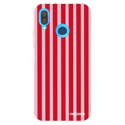 Átlátszó szilikon tok az alábbi mobiltelefonokra Huawei P20 Lite - Lines red