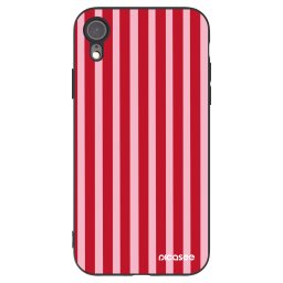 Fekete szilikon tok az alábbi mobiltelefonokra Apple iPhone XR - Lines red