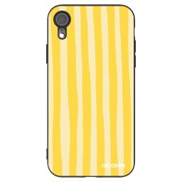 Fekete szilikon tok az alábbi mobiltelefonokra Apple iPhone XR - Lines lemon