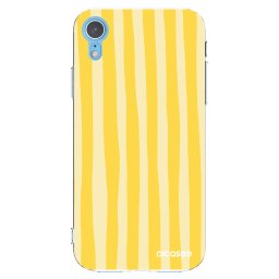 Átlátszó szilikon tok az alábbi mobiltelefonokra Apple iPhone XR - Lines lemon