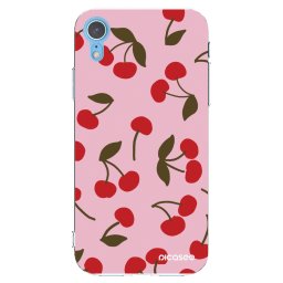 Átlátszó szilikon tok az alábbi mobiltelefonokra Apple iPhone XR - Cherry