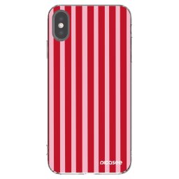 Átlátszó szilikon tok az alábbi mobiltelefonokra Apple iPhone XS Max - Lines red