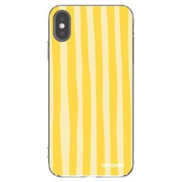 Átlátszó szilikon tok az alábbi mobiltelefonokra Apple iPhone XS Max - Lines lemon