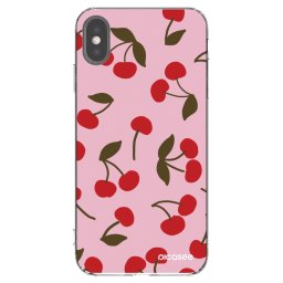 Átlátszó szilikon tok az alábbi mobiltelefonokra Apple iPhone XS Max - Cherry