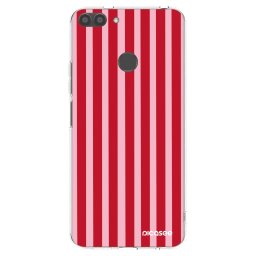 Átlátszó szilikon tok az alábbi mobiltelefonokra Huawei P Smart - Lines red