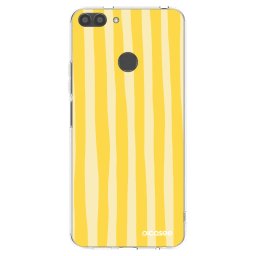 Átlátszó szilikon tok az alábbi mobiltelefonokra Huawei P Smart - Lines lemon