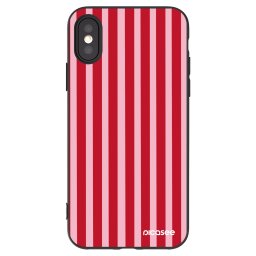 Fekete szilikon tok az alábbi mobiltelefonokra Apple iPhone X/XS - Lines red