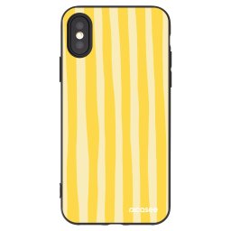 Fekete szilikon tok az alábbi mobiltelefonokra Apple iPhone X/XS - Lines lemon