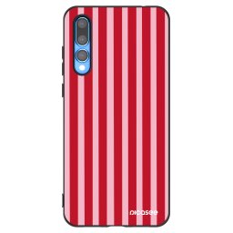 Fekete szilikon tok az alábbi mobiltelefonokra Huawei P20 Pro - Lines red