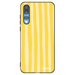 Fekete szilikon tok az alábbi mobiltelefonokra Huawei P20 Pro - Lines lemon