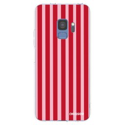 Átlátszó szilikon tok az alábbi mobiltelefonokra Samsung Galaxy S9 G960F - Lines red