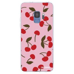 Átlátszó szilikon tok az alábbi mobiltelefonokra Samsung Galaxy S9 G960F - Cherry