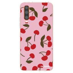 Átlátszó szilikon tok az alábbi mobiltelefonokra Huawei P30 - Cherry