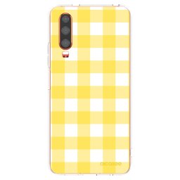 Átlátszó szilikon tok az alábbi mobiltelefonokra Huawei P30 - Gride lemon