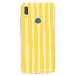 Átlátszó szilikon tok az alábbi mobiltelefonokra Huawei Y6 2019 - Lines lemon