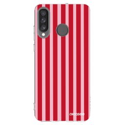Átlátszó szilikon tok az alábbi mobiltelefonokra Huawei P30 Lite - Lines red
