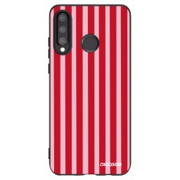 Fekete szilikon tok az alábbi mobiltelefonokra Huawei P30 Lite - Lines red