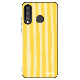 Fekete szilikon tok az alábbi mobiltelefonokra Huawei P30 Lite - Lines lemon