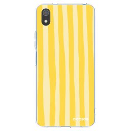 Átlátszó szilikon tok az alábbi mobiltelefonokra Xiaomi Redmi 7A - Lines lemon