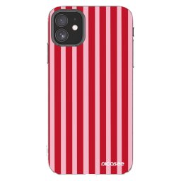 Átlátszó szilikon tok az alábbi mobiltelefonokra Apple iPhone 11 - Lines red