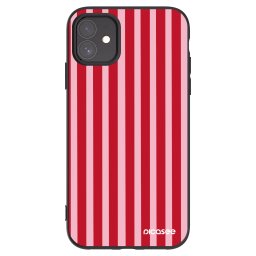 Fekete szilikon tok az alábbi mobiltelefonokra Apple iPhone 11 - Lines red