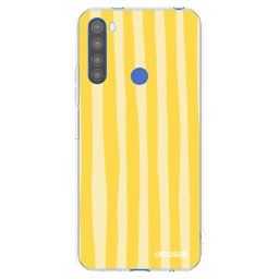 Átlátszó szilikon tok az alábbi mobiltelefonokra Xiaomi Redmi Note 8T - Lines lemon