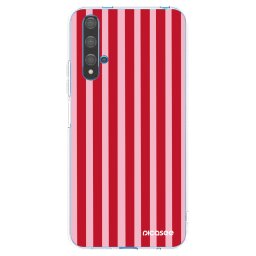 Átlátszó szilikon tok az alábbi mobiltelefonokra Huawei Nova 5T - Lines red