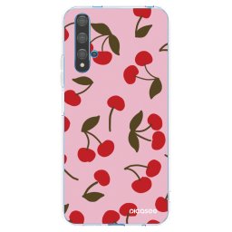 Átlátszó szilikon tok az alábbi mobiltelefonokra Huawei Nova 5T - Cherry