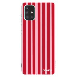 Átlátszó szilikon tok az alábbi mobiltelefonokra Samsung Galaxy A51 A515F - Lines red