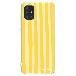 Átlátszó szilikon tok az alábbi mobiltelefonokra Samsung Galaxy A51 A515F - Lines lemon
