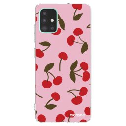 Átlátszó szilikon tok az alábbi mobiltelefonokra Samsung Galaxy A51 A515F - Cherry