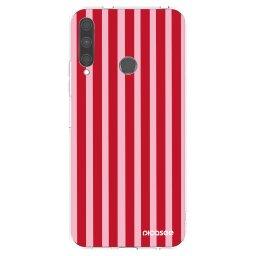 Átlátszó szilikon tok az alábbi mobiltelefonokra Huawei P40 Lite E - Lines red