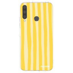 Átlátszó szilikon tok az alábbi mobiltelefonokra Huawei P40 Lite E - Lines lemon