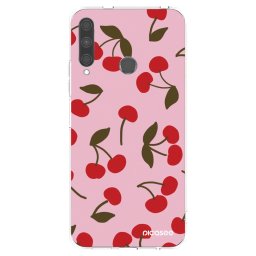Átlátszó szilikon tok az alábbi mobiltelefonokra Huawei P40 Lite E - Cherry