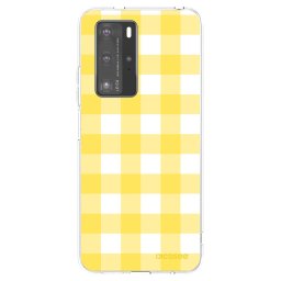 Átlátszó szilikon tok az alábbi mobiltelefonokra Huawei P40 Pro - Gride lemon
