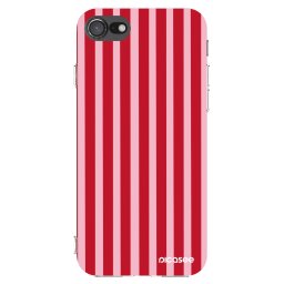 Átlátszó szilikon tok az alábbi mobiltelefonokra Apple iPhone SE 2020 - Lines red