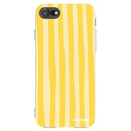 Átlátszó szilikon tok az alábbi mobiltelefonokra Apple iPhone SE 2020 - Lines lemon