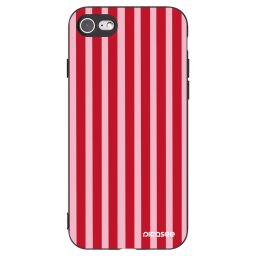 Fekete szilikon tok az alábbi mobiltelefonokra Apple iPhone SE 2020 - Lines red