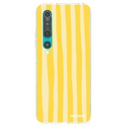 Átlátszó szilikon tok az alábbi mobiltelefonokra Xiaomi Mi 10 - Lines lemon