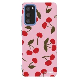 Átlátszó szilikon tok az alábbi mobiltelefonokra Samsung Galaxy S20 FE - Cherry
