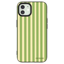 Fekete szilikon tok az alábbi mobiltelefonokra Apple iPhone 12 - Lines Matcha